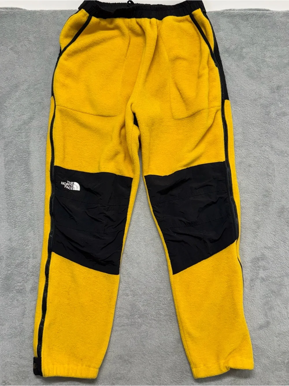 Vintage North Face Denali Fleece Pants Men’s Large Yellow Full Zip Side Jogger
